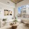 Living room with couch and large window