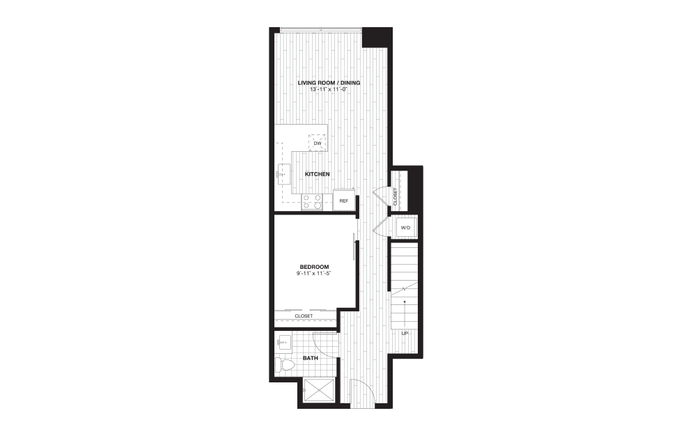 A9L - 1 bedroom floorplan layout with 1 bath and 975 square feet. (Floor 1) A9L - 1 bedroom floorplan layout with 1 bath and 975 square feet. (Floor 1)