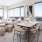 Large well lit dining area with large windows and access to the kitchen 