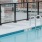 Spacious sparkling pool located on the rooftop with a view of the city 
