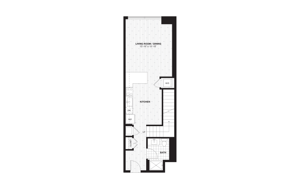 S9AL - 1 bedroom floorplan layout with 1 bath and 888 square feet. (Floor 1) S9AL - 1 bedroom floorplan layout with 1 bath and 888 square feet. (Floor 1)